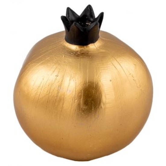 Διακοσμητικό ρόδι polyresin μαύρο/χρυσό 8,2εκ.