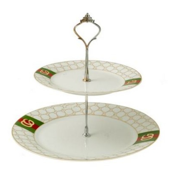 Ορντεβιέρα διώροφη πορσελάνης 26,7/19εκ. "Gucci"