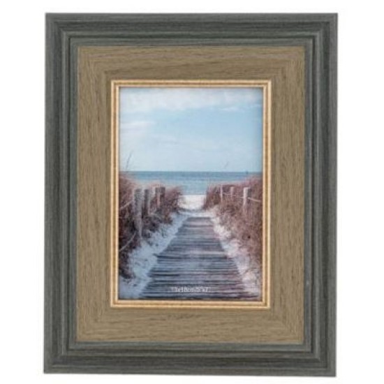 Κορνίζα πλαστική μαύρο/καφέ/χρυσό 13x18εκ.