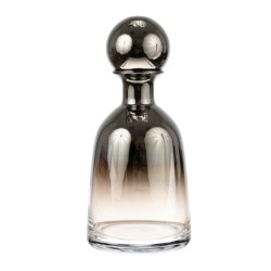 Καράφα διακοσμητική χειροποίητη γυάλινη φυσιτή ανθρακί/διάφανο 15x32εκ.