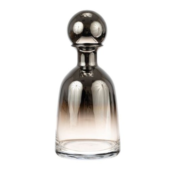 Καράφα διακοσμητική χειροποίητη γυάλινη φυσιτή ανθρακί/διάφανο 15x32εκ.