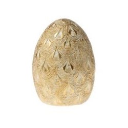 Πασχαλινό αυγό πολυεστερικό χρυσό με σκάλισμα 11x11x14,5εκ.