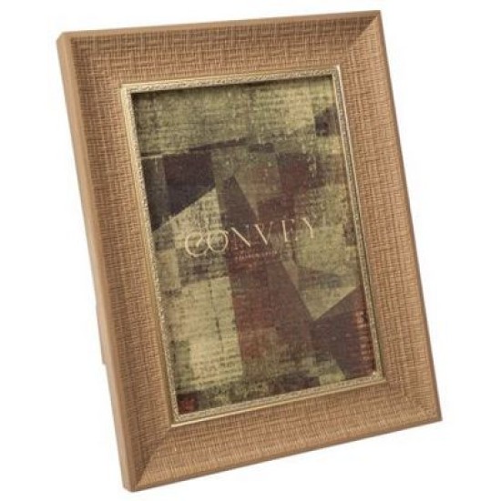 Κορνίζα πλαστική καφέ/χρυσό ζαγρέ 15x20εκ.