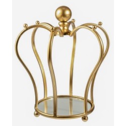 Διακοσμητική κορώνα μεταλλική με καθρέπτη χρυσή 20x17x24εκ.