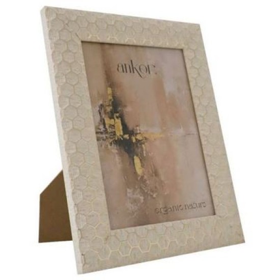 Κορνίζα πλαστική μπεζ/χρυσό 13x18εκ.