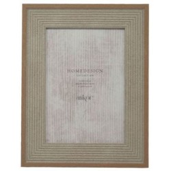 Κορνίζα πλαστική καφέ/μπεζ ξύλινη όψη 13x18εκ.