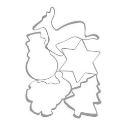 Σετ 5 κουτ-πατ μεταλλικά χριστουγεννιάτικα σχέδια 10-12εκ.