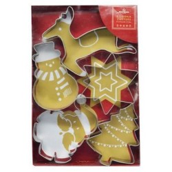 Σετ 5 κουτ-πατ μεταλλικά χριστουγεννιάτικα σχέδια 10-12εκ.