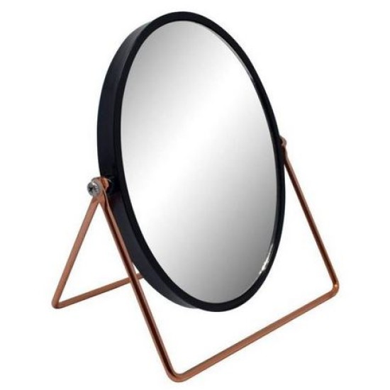 Καθρέπτης επιτραπέζιος πλαστικός μαύρο/rose gold 17x8,8x20εκ.