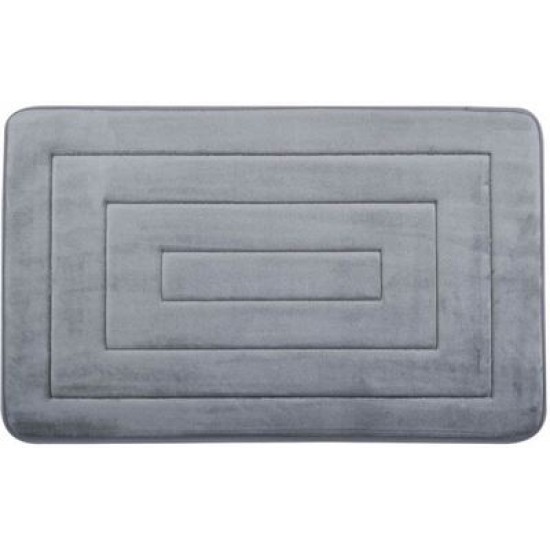 Πατάκι μπάνιου memory foam αντιολισθητικό SBR γκρι 80x50εκ.