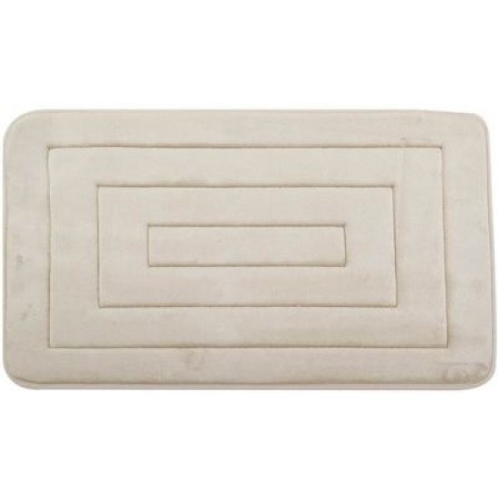 Πατάκι μπάνιου memory foam αντιολισθητικό SBR μπεζ 80x50εκ.