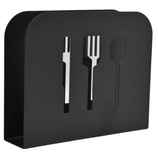 Χαρτοπετσετοθήκη μεταλλική μαύρη 15x4,5x13εκ.