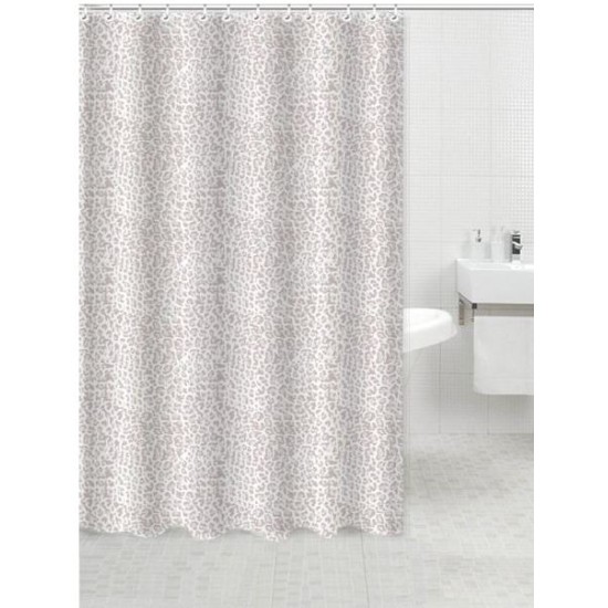 Κουρτίνα μπάνιου πολυεστερική 180x200εκ. 90gsm γκρι λεοπάρ