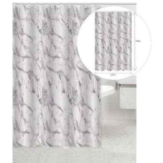 Κουρτίνα μπάνιου πολυεστερική 90gsm 220x180εκ. όψη μάρμαρο
