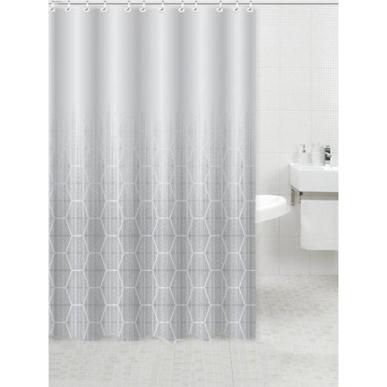 Κουρτίνα μπάνιου πολυεστερική 180x200εκ. 90gsm γκρι ντεγκραντέ