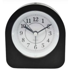 Ρολόι-ξυπνητήρι πλαστικό αθόρυβο μαύρο 9,4x3,8x10,3εκ.