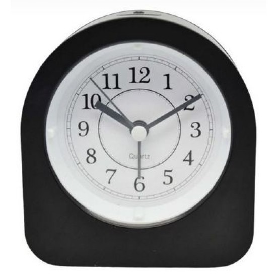 Ρολόι-ξυπνητήρι πλαστικό αθόρυβο μαύρο 9,4x3,8x10,3εκ.