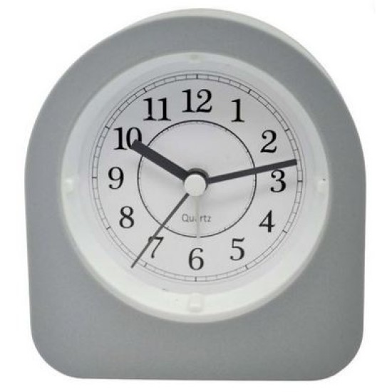 Ρολόι-ξυπνητήρι πλαστικό αθόρυβο γκρι ματ 9,4x3,8x10,3εκ.