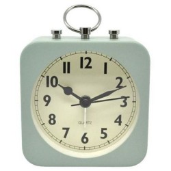 Ρολόι-ξυπνητήρι μεταλλικό αθόρυβο πράσινο μέντας 8,5x4,5x11,5εκ.