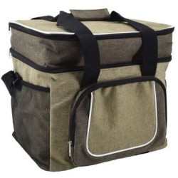 Ισοθερμική τσάντα 2 θέσεων καφέ/μπεζ 30x22x34εκ. 22L