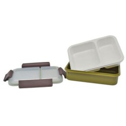 Φαγητοδοχείο πλαστικό 2 θέσεων πράσινο 23x16,4x7εκ. 1L