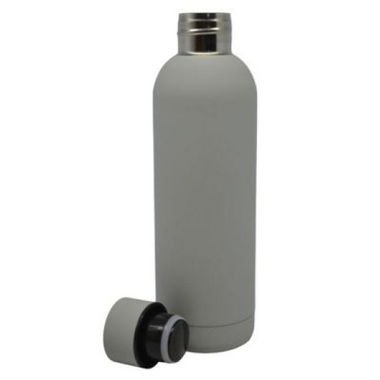 Μπουκάλι-θερμός ανοξείδωτο 18/10 soft touch γκρι ματ χρώμα 500ml