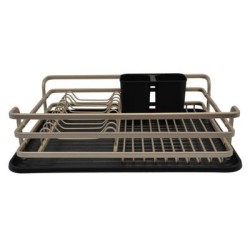 Πιατοθήκη αλουμινίου με δίσκο και κουταλοθήκη σαμπανιζέ/μαύρο 45,5x30,3x12,8εκ.