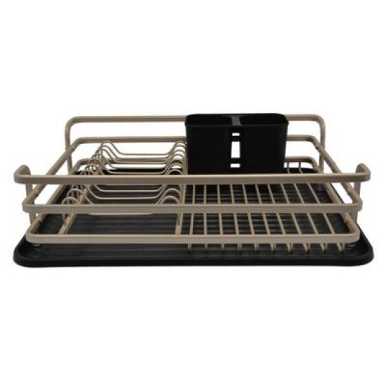 Πιατοθήκη αλουμινίου με δίσκο και κουταλοθήκη σαμπανιζέ/μαύρο 45,5x30,3x12,8εκ.