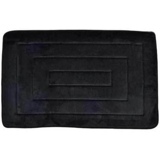 Πατάκι μπάνιου memory foam αντιολισθητικό SBR μαύρο 80x50εκ.