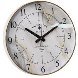 Ρολόι τοίχου πλαστικό όψη μάρμαρο 35x4εκ.