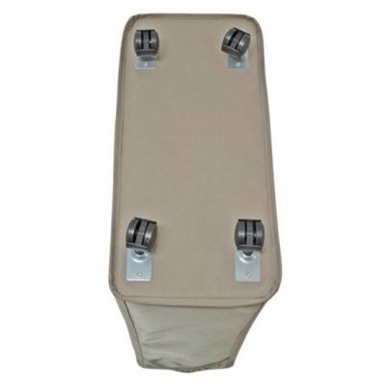 Καλάθι απλύτων υφασμάτινο μπεζ χρώμα με ροδάκια 19x40x60εκ. 40L