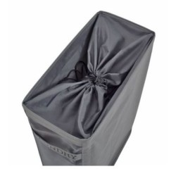 Καλάθι απλύτων υφασμάτινο γκρι χρώμα με ροδάκια 19x40x60εκ. 40L