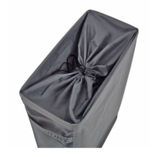 Καλάθι απλύτων υφασμάτινο γκρι χρώμα με ροδάκια 19x40x60εκ. 40L