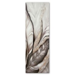 Κάδρο σε καμβά ελαιογραφία 30x90εκ. αφηρημένα φύλλα