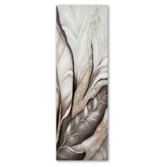 Κάδρο σε καμβά ελαιογραφία 30x90εκ. αφηρημένα φύλλα