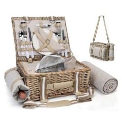Σετ πικ-νικ με ισοθερμική τσάντα και αξεσουάρ για 2 άτομα μπεζ/γκρι