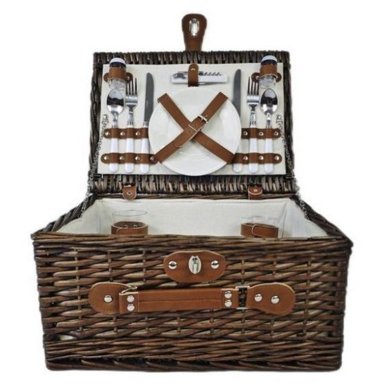 Σετ πικ-νικ με αξεσουάρ για 2 άτομα με μπεζ ύφασμα