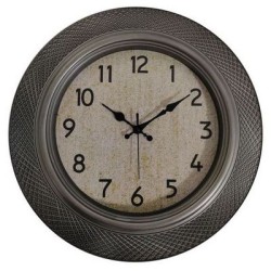 Ρολόι τοίχου πλαστικό ασημί/γκρι 40,4x5,2εκ.