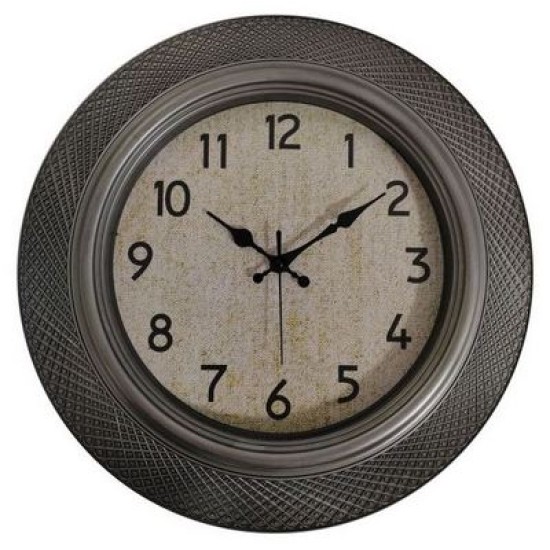 Ρολόι τοίχου πλαστικό ασημί/γκρι 40,4x5,2εκ.