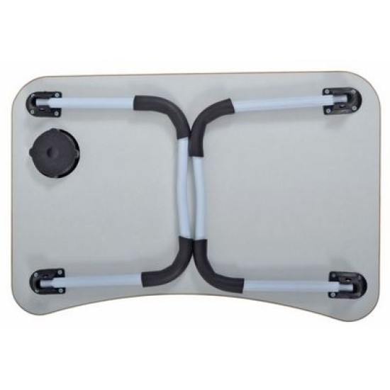 Δίσκος πρωινού ξύλο MDF/μέταλλο καφέ 60x40x26εκ.