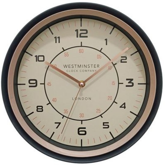 Ρολόι τοίχου πλαστικό 2 χρώματα  30x5εκ.