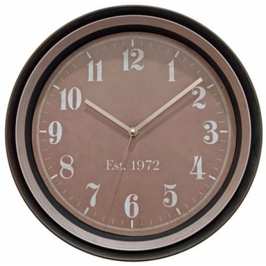 Ρολόι τοίχου πλαστικό 2 χρώματα  30x5εκ.