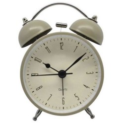 Ρολόι-ξυπνητήρι μεταλλικό αθόρυβο καφέ ματ 8,5x5x11,8εκ.