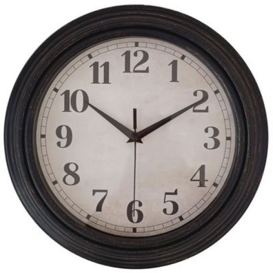 Ρολόι τοίχου πλαστικό 2 χρώματα  30,2x4εκ.