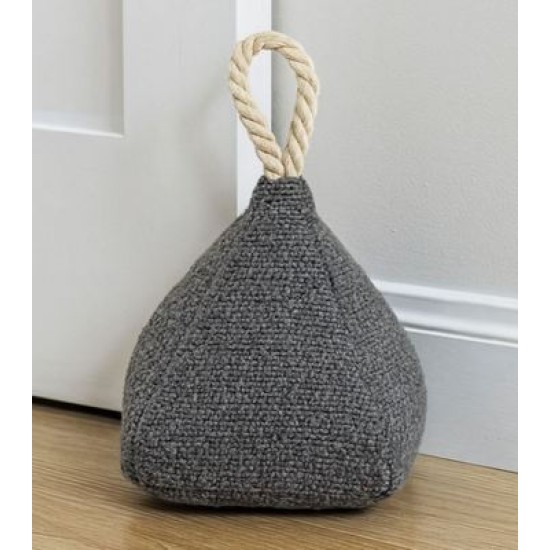 Στοπ πόρτας υφασμάτινο γκρι 15x15x16εκ.