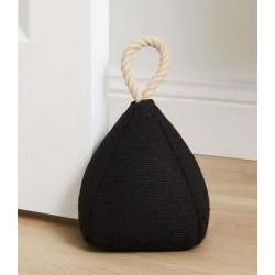 Στοπ πόρτας υφασμάτινο μαύρο 15x15x16εκ.