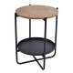 Τραπεζάκι μέταλλο/ξύλο μαύρο/καφέ 41x41x50εκ.