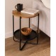 Τραπεζάκι μέταλλο/ξύλο μαύρο/καφέ 41x41x50εκ.