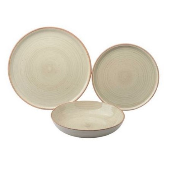 Σετ φαγητού 18 τεμαχίων stoneware μπεζ