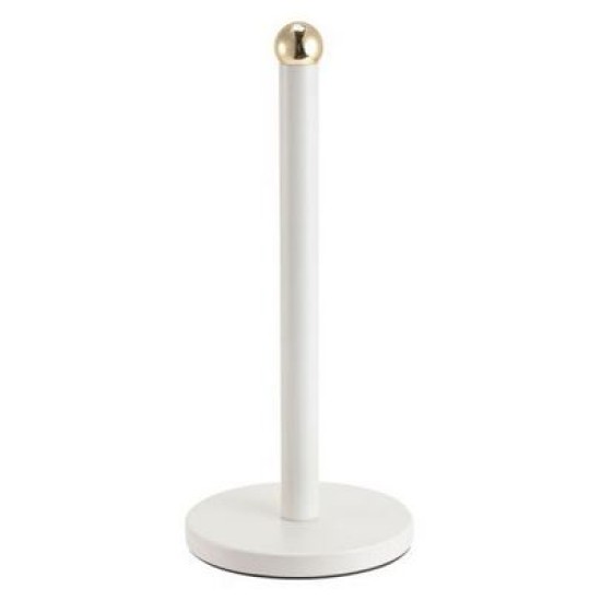 Βάση για ρολό κουζίνας μεταλλική χρυσό/λευκό 15x34εκ.